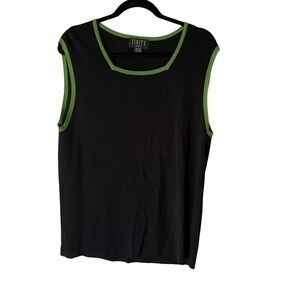 FINITY WOMAN Vintage 90s Grunge Black Sleeveless Square Neck Tank‎ Top Top 1X
